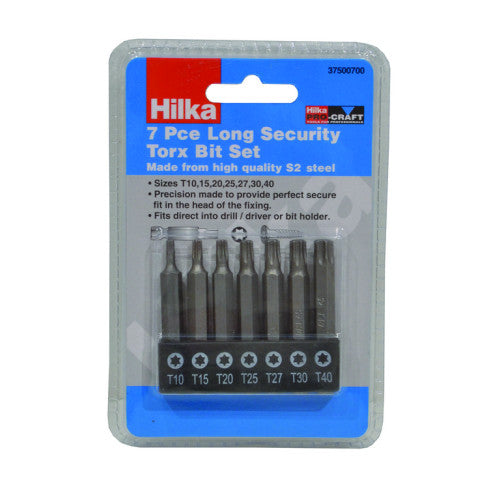 Hilka Long Security Torx Bit Set, 7pc