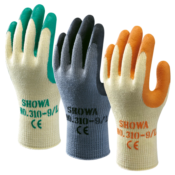 SHOWA 310 Heavy Duty Textured Grip Builders Safety Work Gloves (PACK of 3 PAIRS)