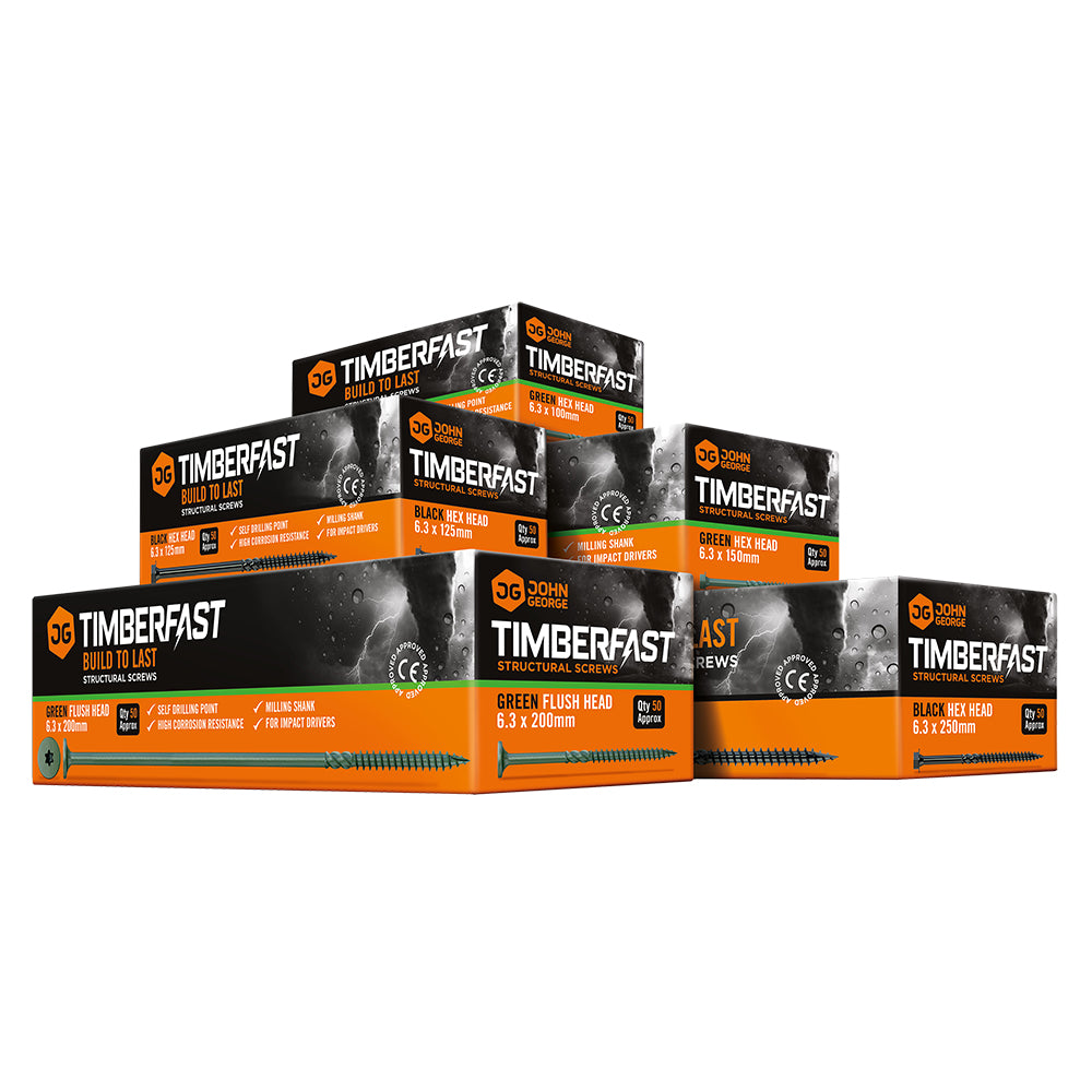 HEX HEAD TIMBERFAST BLACK (BOX 50)