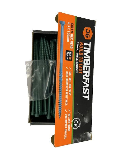 HEX HEAD TIMBERFAST BLACK (BOX 50)