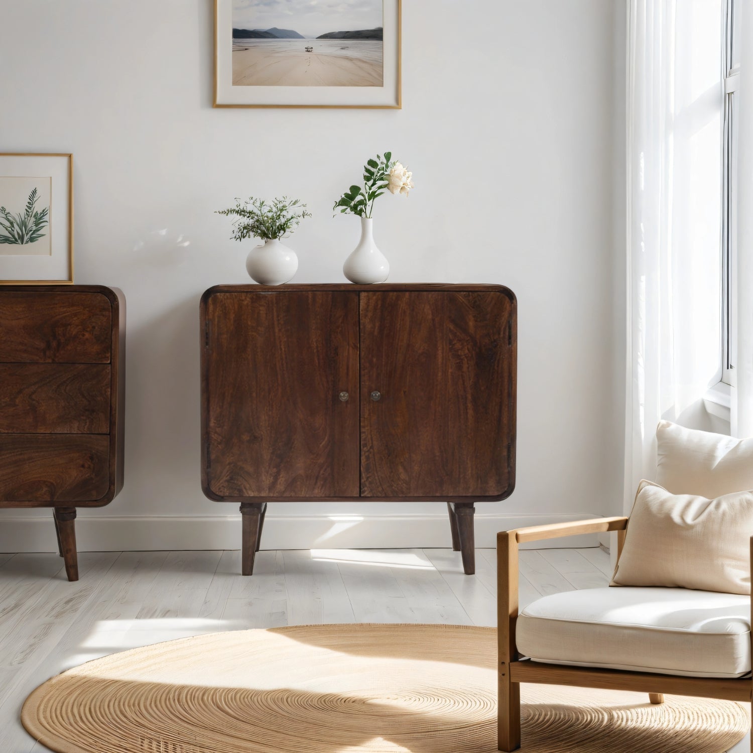 Franklin Dark Mango Wood 2 Door Sideboard