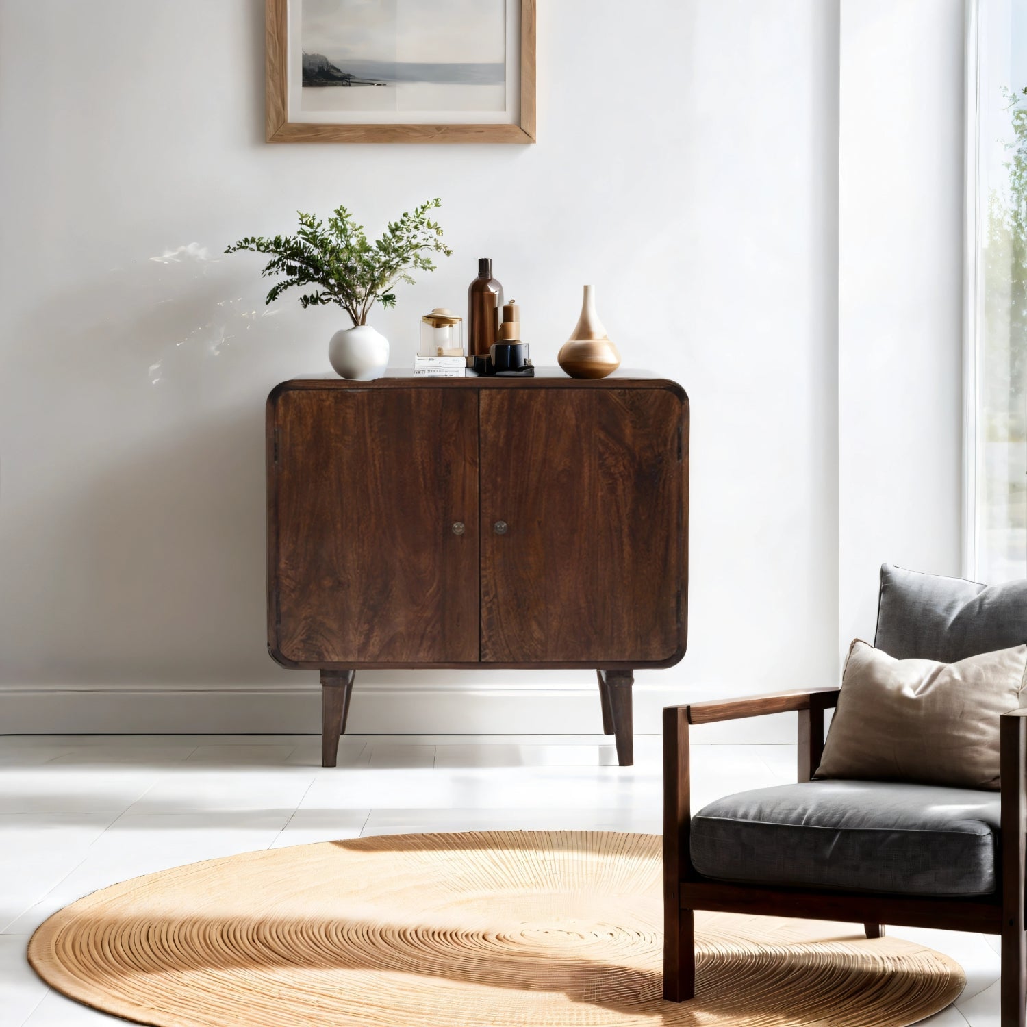 Franklin Dark Mango Wood 2 Door Sideboard