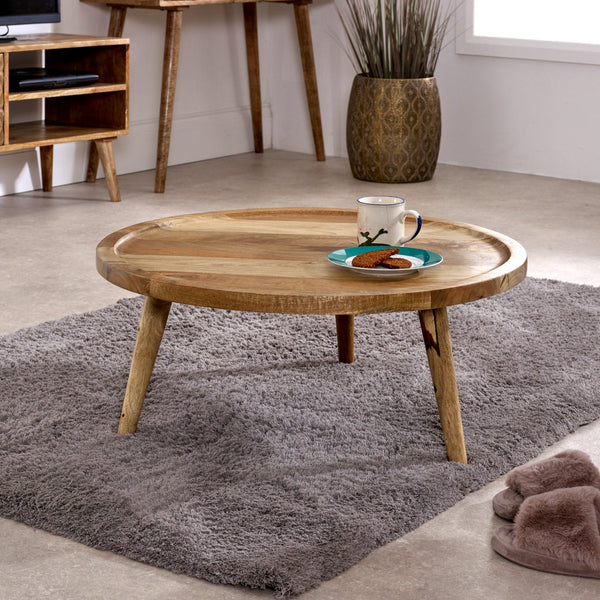 Marlow Light Mango Wood Round Low Coffee Table