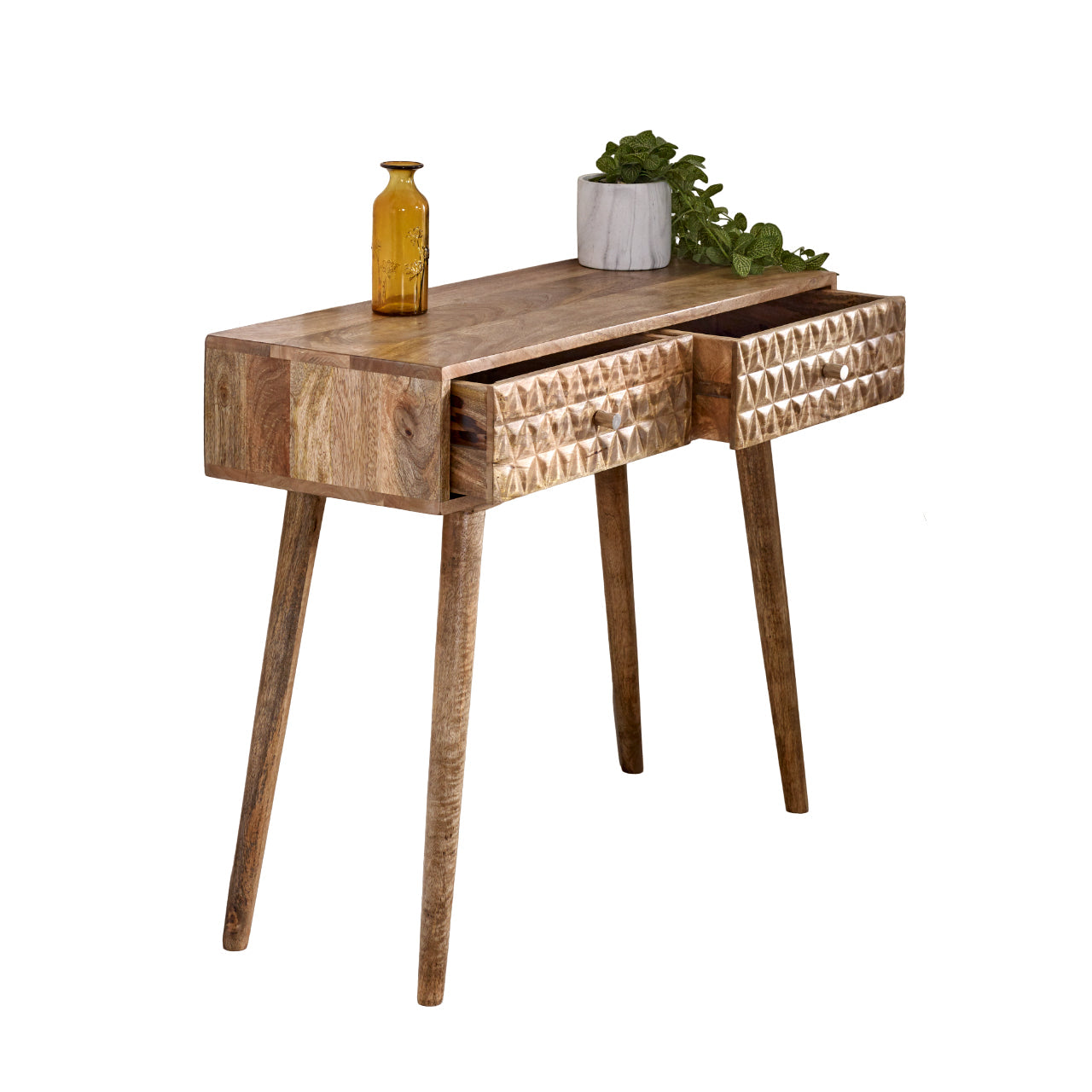 Marlow Light Mango Wood Console Table with 2 Drawers