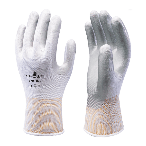 SHOWA 370 White Lightweight Assembly Grip Safety Gloves