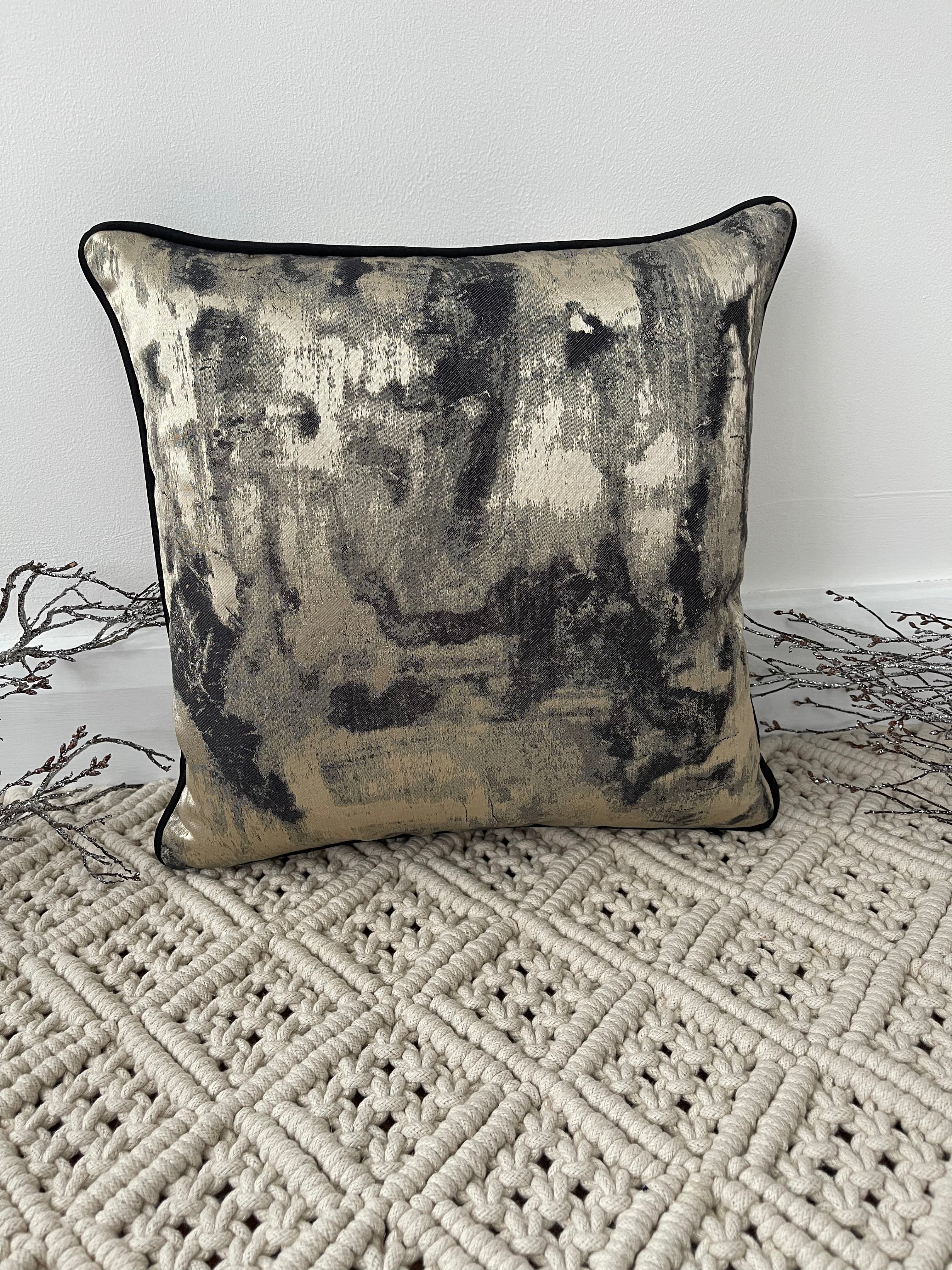 The Couture Cushion - The Black and Gold Chiara - Style No. 27