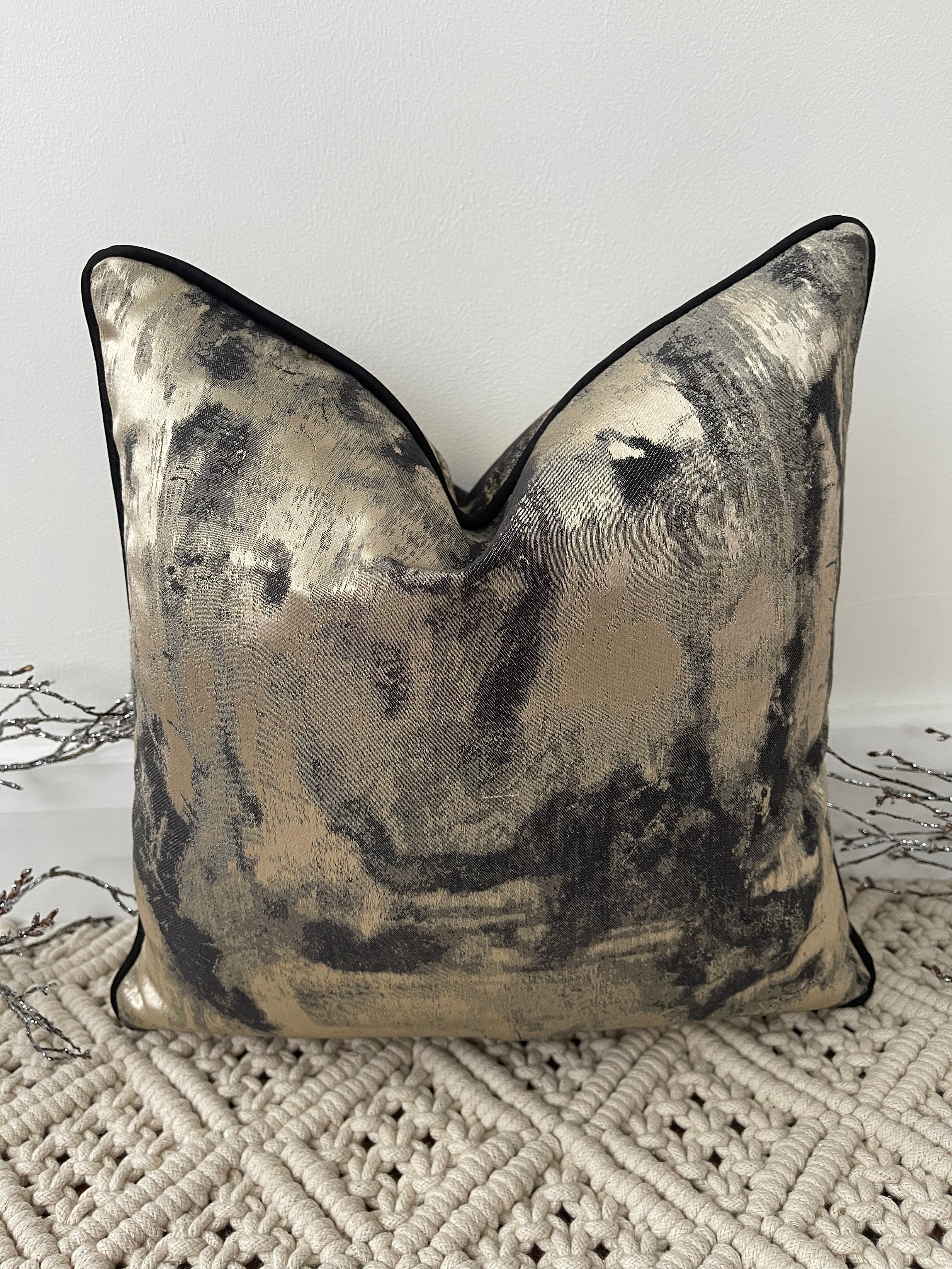 The Couture Cushion - The Black and Gold Chiara - Style No. 27