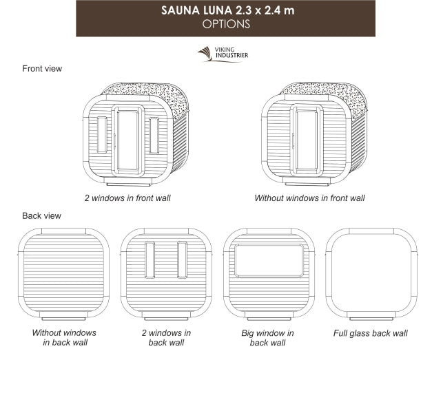 Sauna LUNA 2.3 x 2.4 m