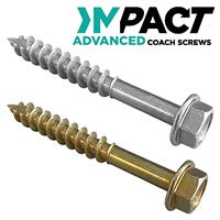 M8 x 100mm IMPACT ADVANCED COACH SCREW SILVER ORGANIC (50)
