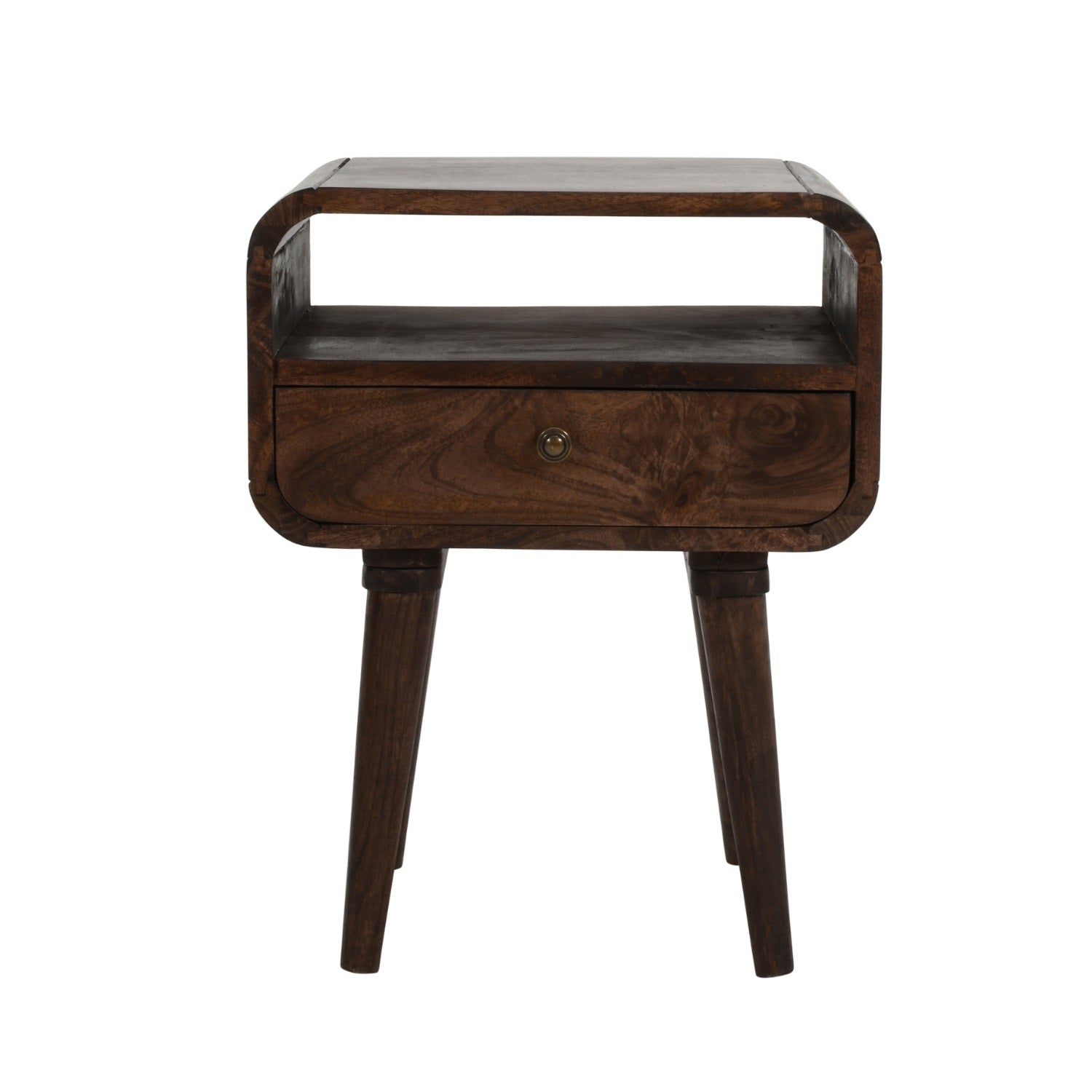 Franklin Dark Mango Wood Bedside Table with Drawer
