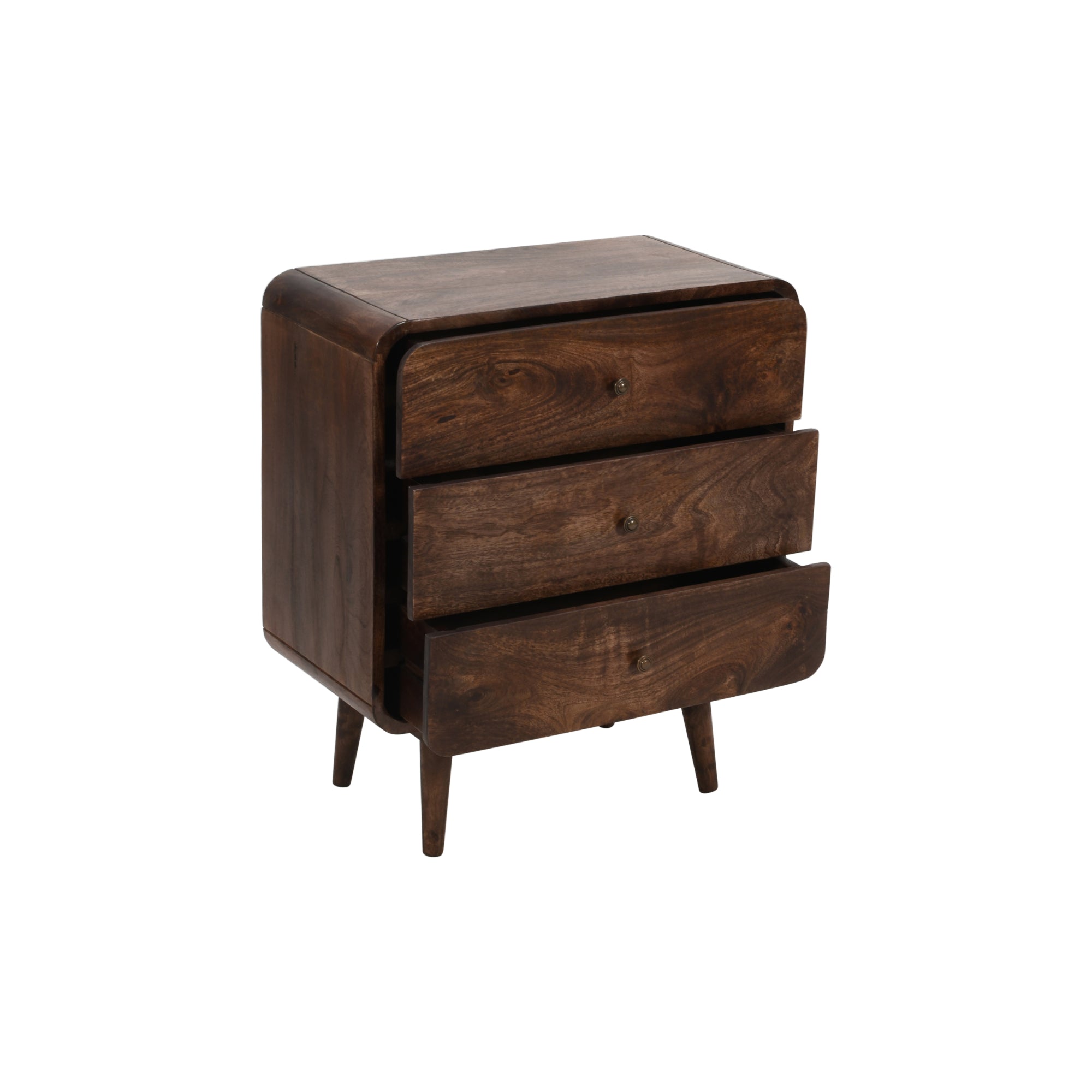Franklin Dark Mango Wood Chest Of 3 Drawers